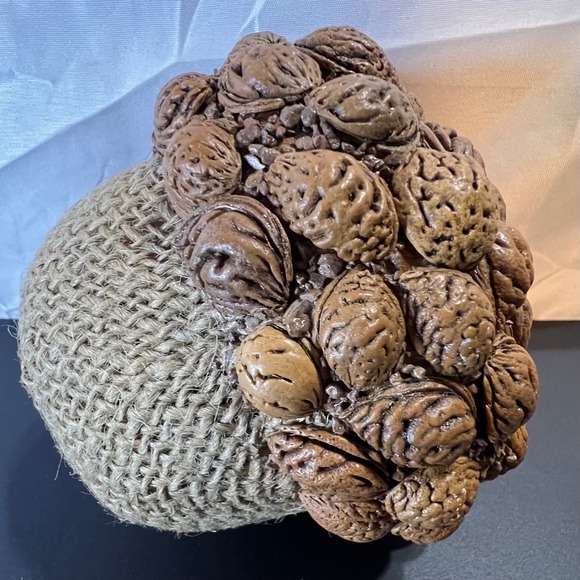 4.5" Acorn Decor Brown Excellent Peach Pit Burlap Rustic Cottagecore Woodland - Picture 1 of 5
